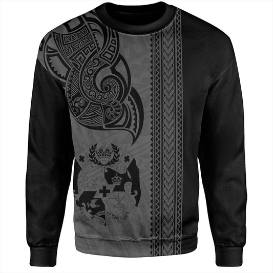 Tonga Sweatshirt Polynesia Tribal Tattoo Grey