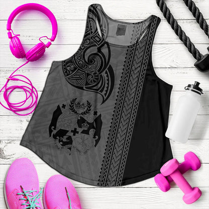 Tonga Women Tank Polynesia Tribal Tattoo Grey