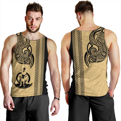 Vanuatu Tank Top Polynesia Tribal Tattoo Gold