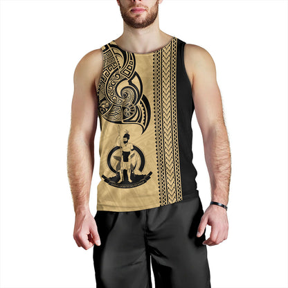Vanuatu Tank Top Polynesia Tribal Tattoo Gold