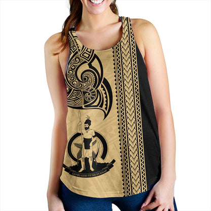 Vanuatu Women Tank Polynesia Tribal Tattoo Gold