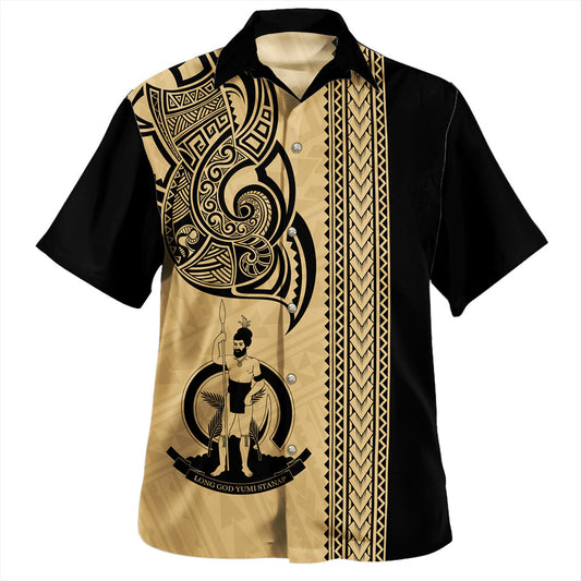 Vanuatu Hawaiian Shirt Polynesia Tribal Tattoo Gold