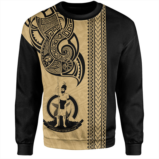 Vanuatu Sweatshirt Polynesia Tribal Tattoo Gold