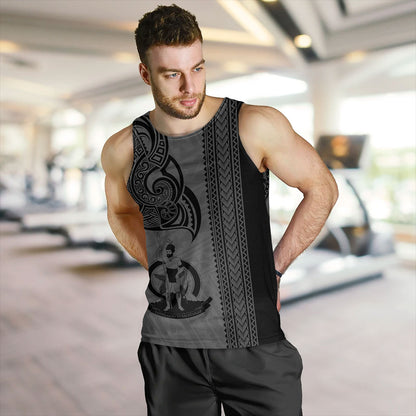 Vanuatu Tank Top Polynesia Tribal Tattoo Grey