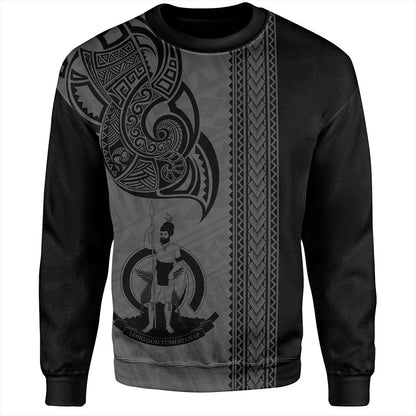 Vanuatu Sweatshirt Polynesia Tribal Tattoo Grey