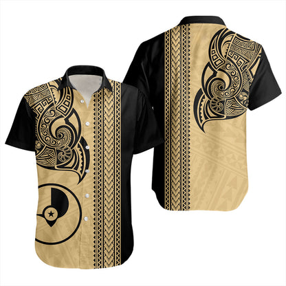 Yap State Short Sleeve Shirt Polynesia Coat Of Arms Tribal Tattoo