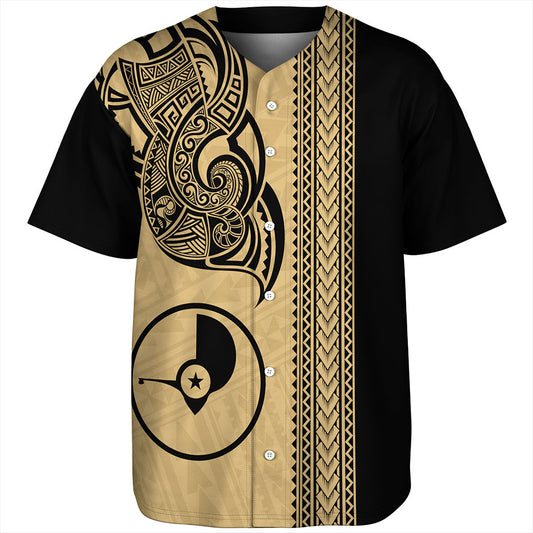 Yap State Baseball Shirt Polynesia Coat Of Arms Tribal Tattoo