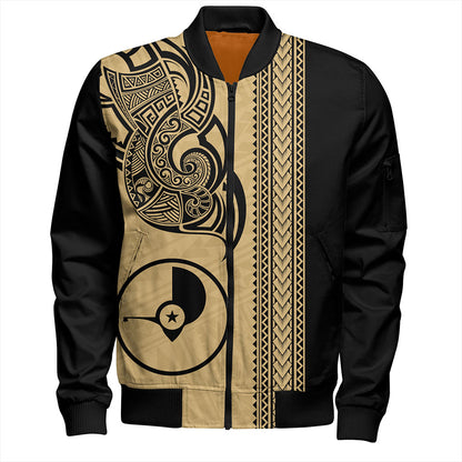 Yap State Bomber Jacket Polynesia Coat Of Arms Tribal Tattoo
