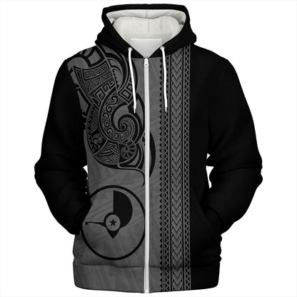 Yap State Sherpa Hoodie Polynesia Coat Of Arms Tribal Tattoo
