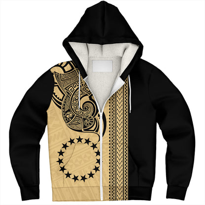 Cook Islands Sherpa Hoodie Polynesian Coat Of Arms Tribal Tattoo