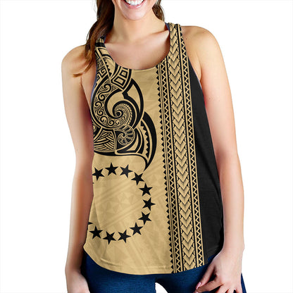 Cook Islands Women Tank Polynesian Coat Of Arms Tribal Tattoo