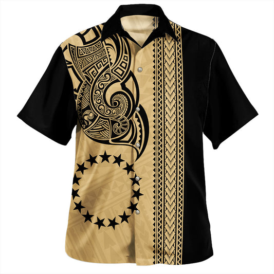 Cook Islands Hawaiian Shirt Polynesian Coat Of Arms Tribal Tattoo