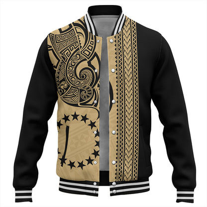 Cook Islands Baseball Jacket Polynesian Coat Of Arms Tribal Tattoo