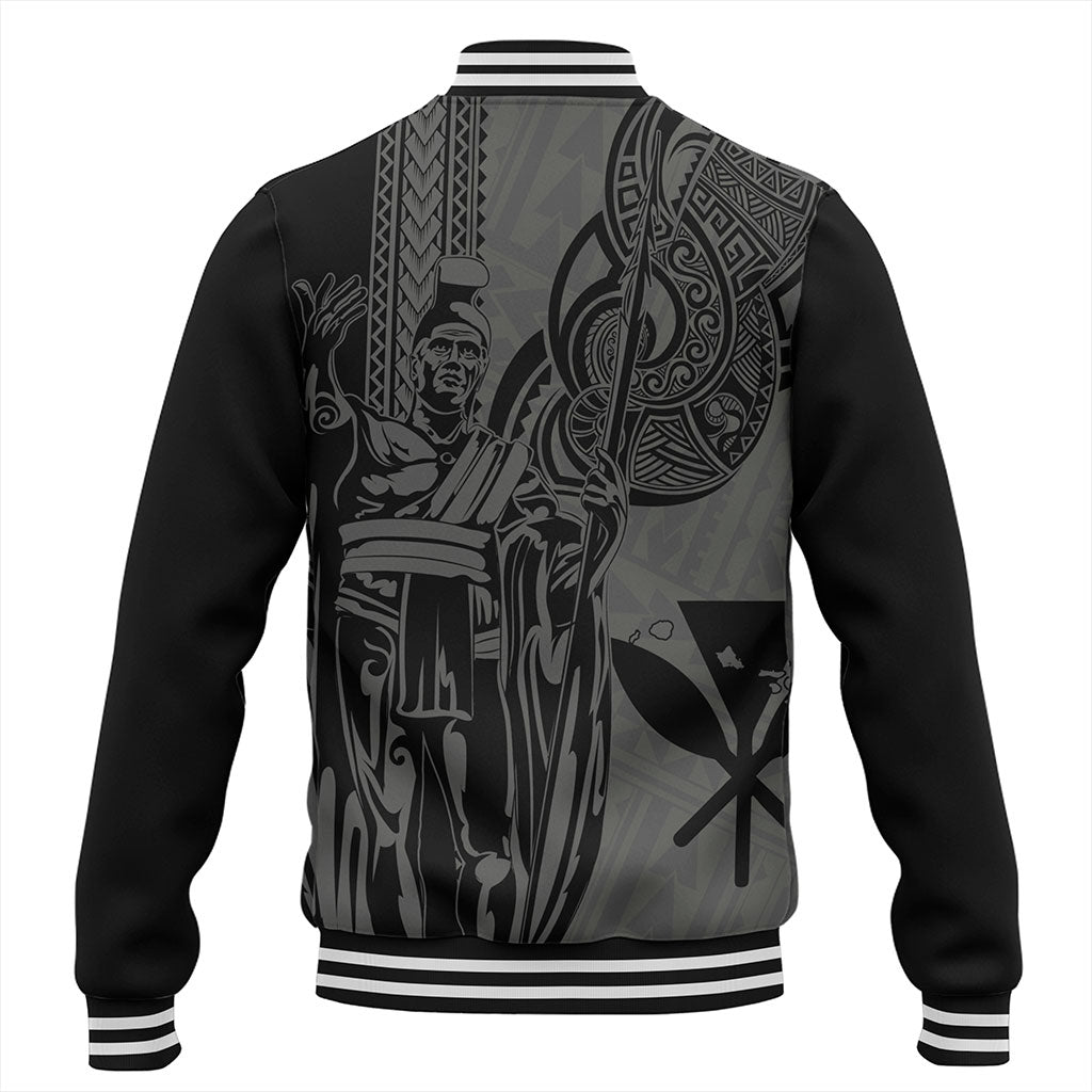 Hawaii Baseball Jacket Polynesian Tribal Tattoo King Kamehameha
