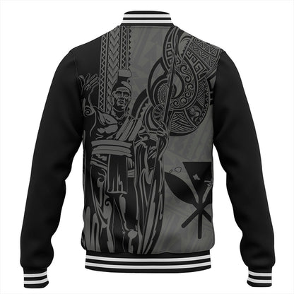 Hawaii Baseball Jacket Polynesian Tribal Tattoo King Kamehameha