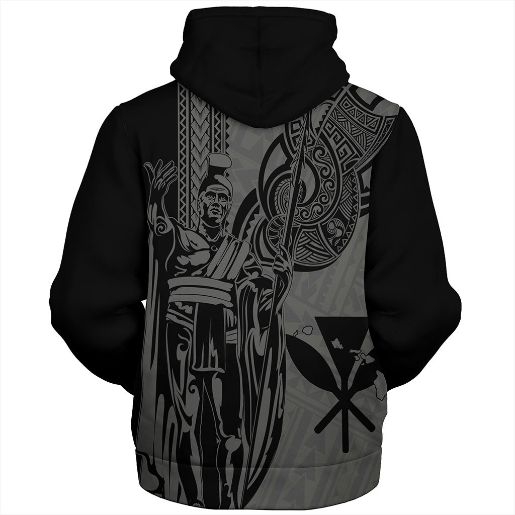 Hawaii Sherpa Hoodie Polynesian Tribal Tattoo King Kamehameha
