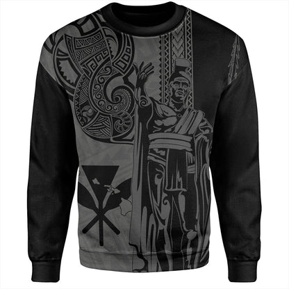 Hawaii Sweatshirt Polynesian Tribal Tattoo King Kamehameha