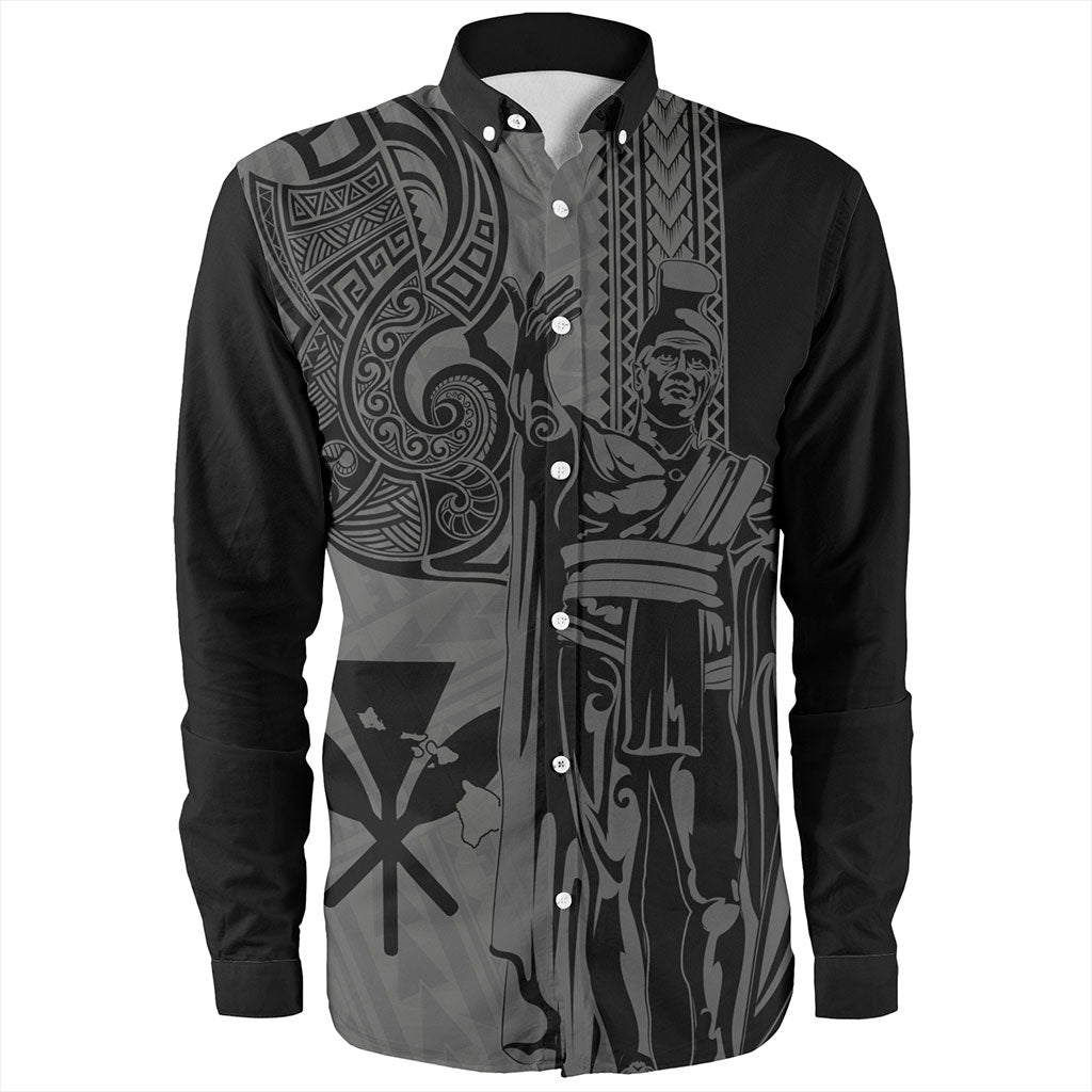 Hawaii Long Sleeve Shirt Polynesian Tribal Tattoo King Kamehameha