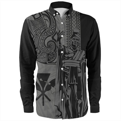 Hawaii Long Sleeve Shirt Polynesian Tribal Tattoo King Kamehameha