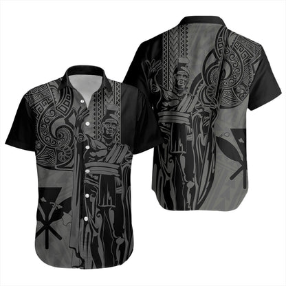 Hawaii Short Sleeve Shirt Polynesian Tribal Tattoo King Kamehameha