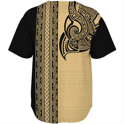 New Zealand Baseball Shirt Maori Tribal Silver Fern Tattoo