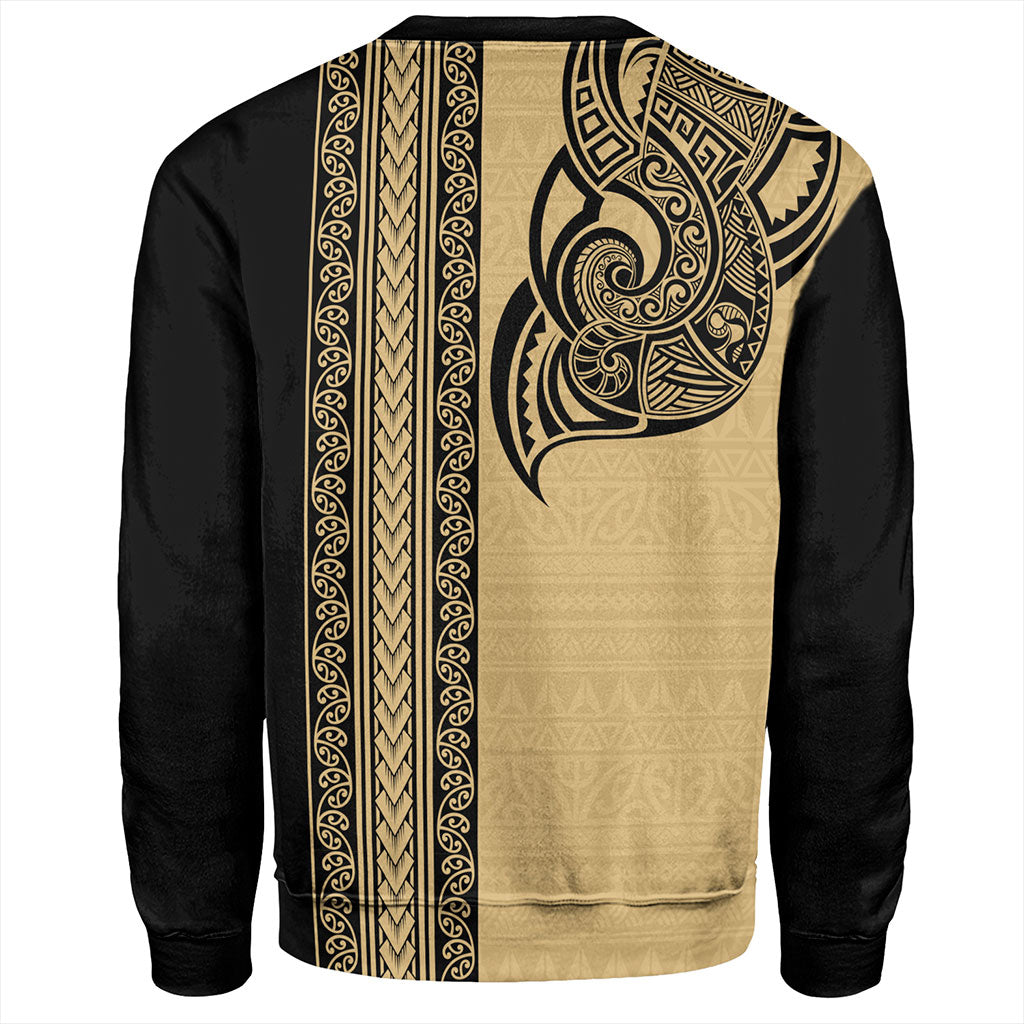New Zealand Sweatshirt Maori Tribal Silver Fern Tattoo
