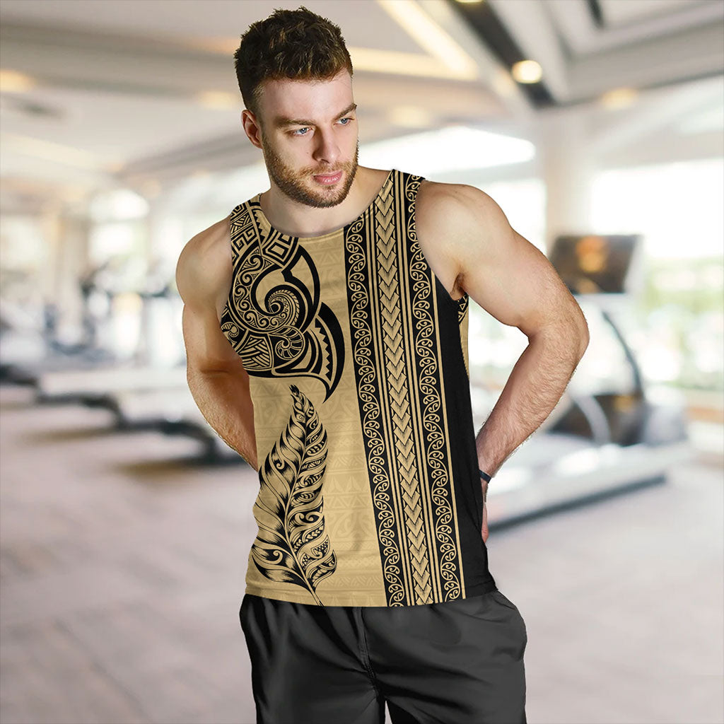 New Zealand Tank Top Maori Tribal Silver Fern Tattoo