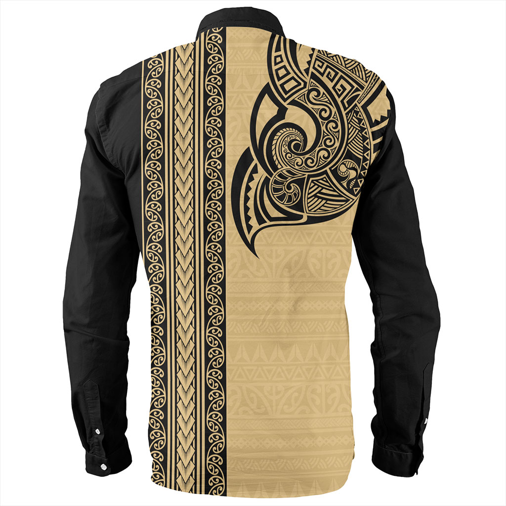 New Zealand Long Sleeve Shirt Maori Tribal Silver Fern Tattoo