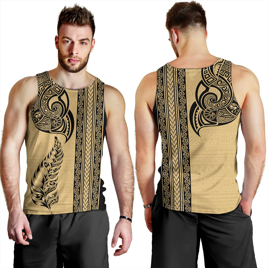 New Zealand Tank Top Maori Tribal Silver Fern Tattoo