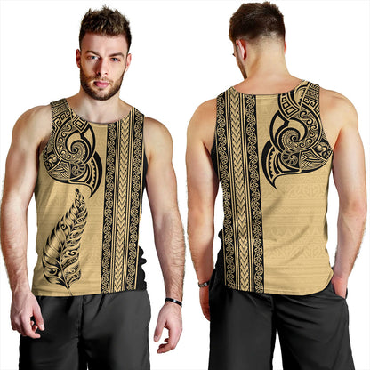 New Zealand Tank Top Maori Tribal Silver Fern Tattoo