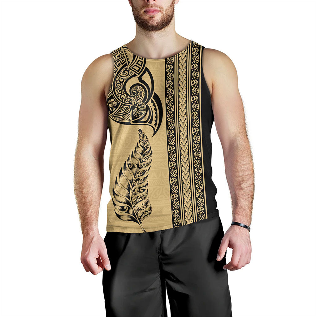 New Zealand Tank Top Maori Tribal Silver Fern Tattoo