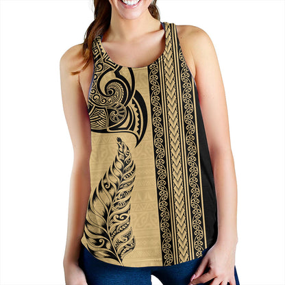 New Zealand Women Tank Maori Tribal Silver Fern Tattoo