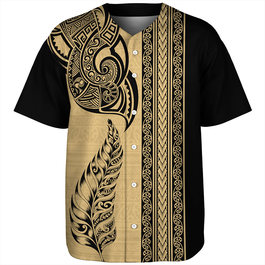 New Zealand Baseball Shirt Maori Tribal Silver Fern Tattoo