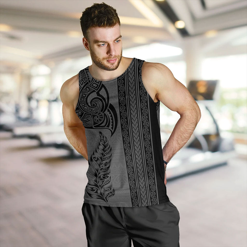 New Zealand Tank Top Maori Tribal Silver Fern Tattoo