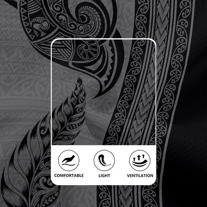New Zealand Rugby Jersey Maori Tribal Silver Fern Tattoo