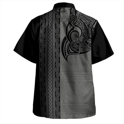 New Zealand Hawaiian Shirt Maori Tribal Silver Fern Tattoo