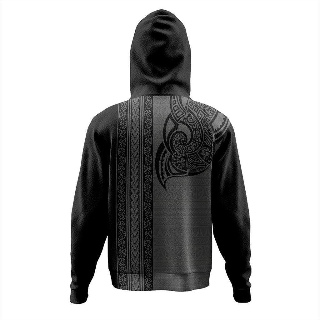 New Zealand Hoodie Maori Tribal Silver Fern Tattoo