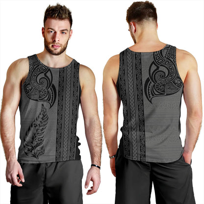 New Zealand Tank Top Maori Tribal Silver Fern Tattoo