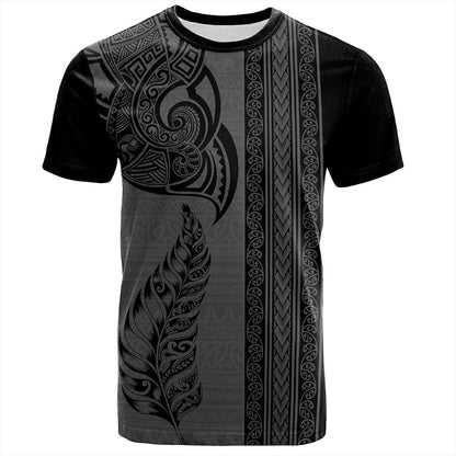 New Zealand T-Shirt Maori Tribal Silver Fern Tattoo