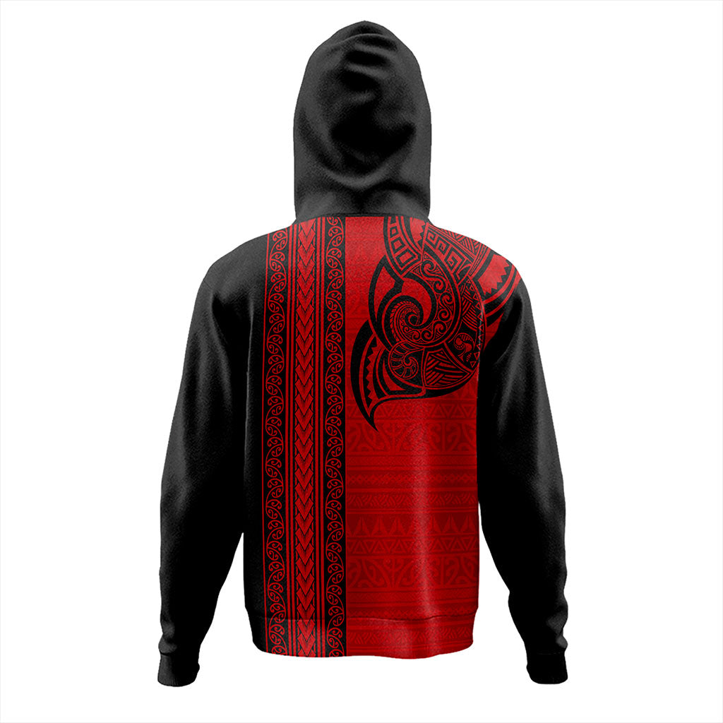 New Zealand Hoodie Maori Tribal Silver Fern Tattoo