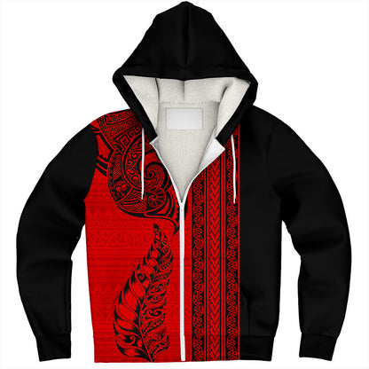New Zealand Sherpa Hoodie Maori Tribal Silver Fern Tattoo