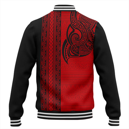 New Zealand Baseball Jacket Maori Tribal Silver Fern Tattoo