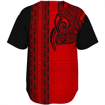 New Zealand Baseball Shirt Maori Tribal Silver Fern Tattoo