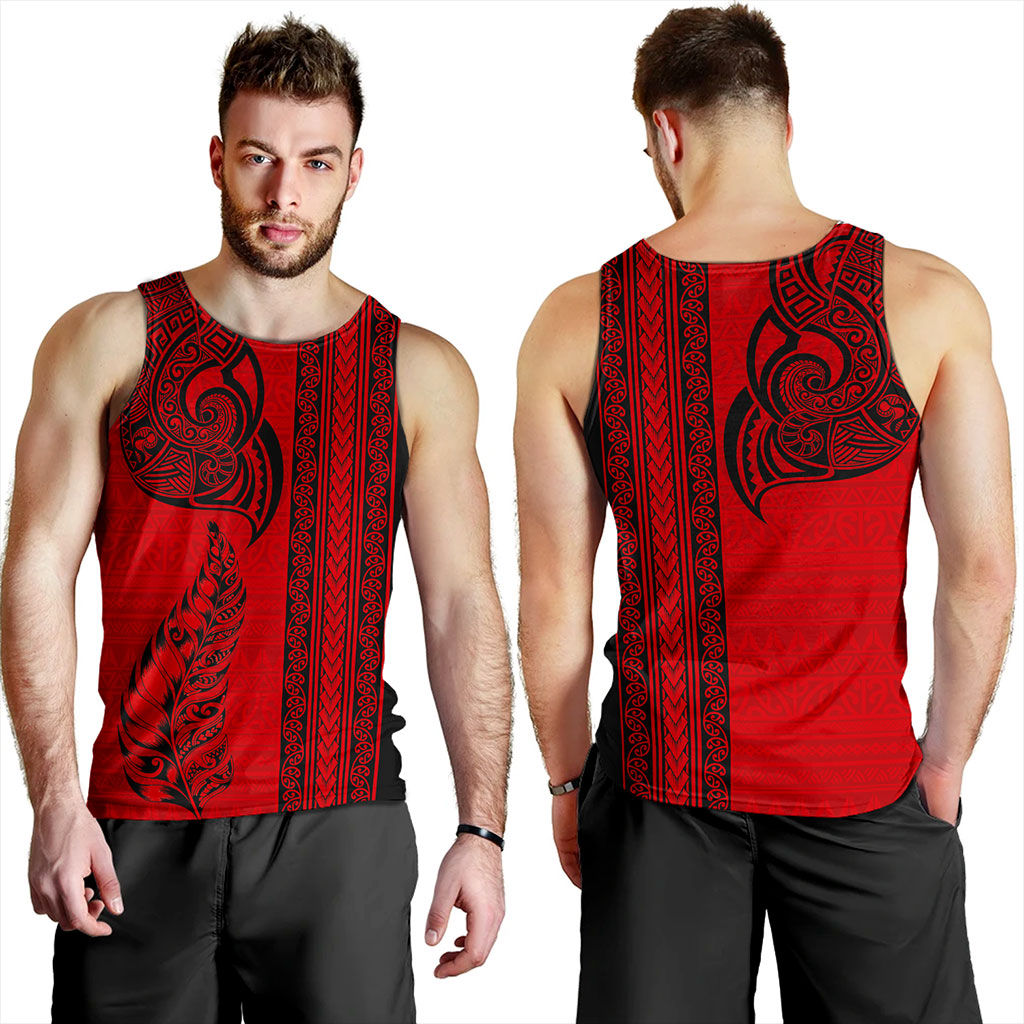New Zealand Tank Top Maori Tribal Silver Fern Tattoo