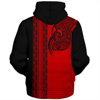 New Zealand Sherpa Hoodie Maori Tribal Silver Fern Tattoo