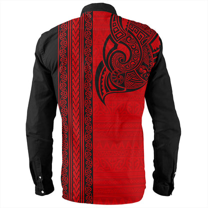 New Zealand Long Sleeve Shirt Maori Tribal Silver Fern Tattoo