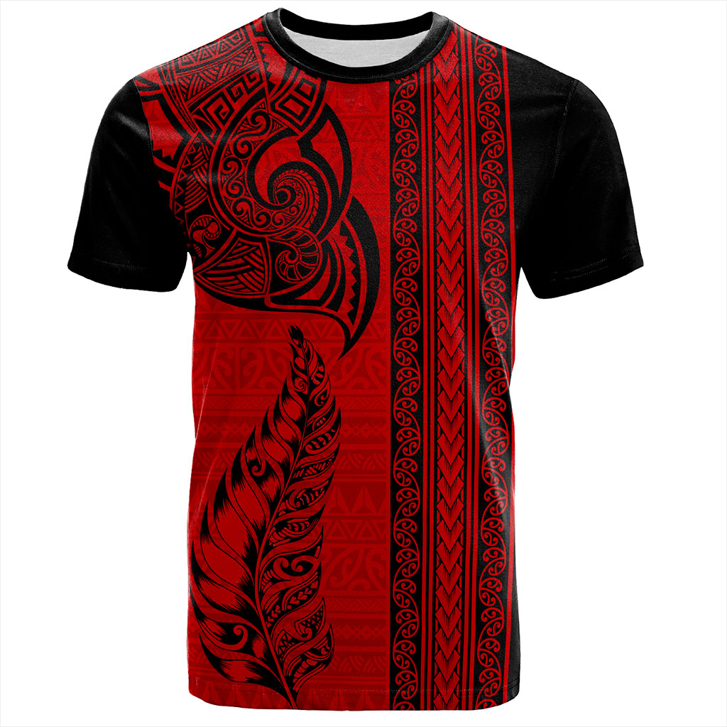New Zealand T-Shirt Maori Tribal Silver Fern Tattoo