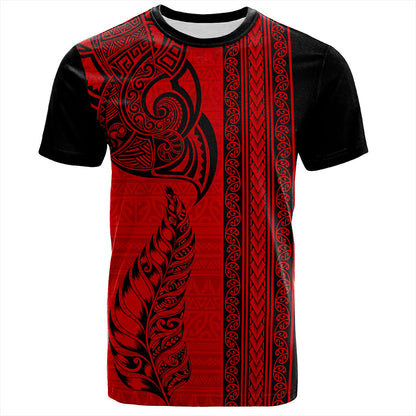 New Zealand T-Shirt Maori Tribal Silver Fern Tattoo