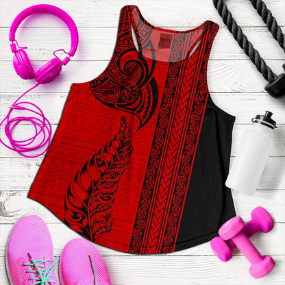 New Zealand Women Tank Maori Tribal Silver Fern Tattoo