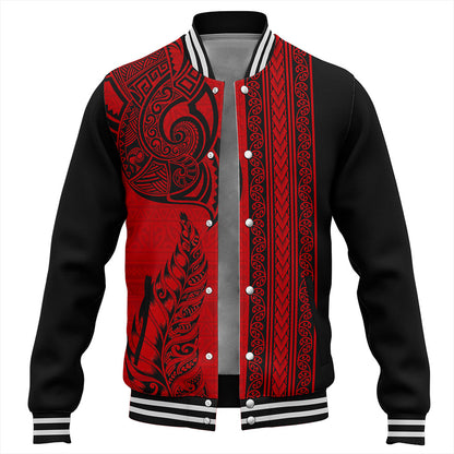 New Zealand Baseball Jacket Maori Tribal Silver Fern Tattoo